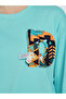 Women's 3D Printed Decor Round Neck Long Sleeve Sweatshirt - 4