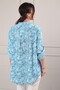 Women's Single Pocket Leaf Patterned Imported Linen Shirt - 4