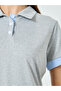 Grey Contrast Trim Polo T-Shirt - 4