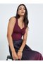 Burgundy Sweetheart Neck Sleeveless Tank Top