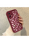 Poco X5 Compatible Cute Floral Patterned Claret Red Phone Case - Aesthetic and Protective