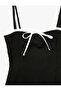 Sweetheart Neckline Sleeveless Lace-Up Bow Bodycon Mini Dress - 5