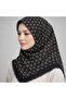 وشاح قطني مطبوع - أسود / كراميل-06289-04