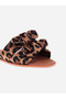 Leopard Print Flat Sandals - 6