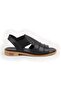 L060.445 Black Genuine Leather Thermo Sole Comfortable Women's Sandals - 2