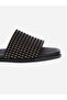 Textured Slip-On Flat Sandals - 5