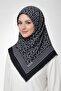 وشاح قطني مطبوع - أسود / أبيض-6291-05