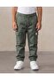 Boys Olive Knitted Denim Cargo Joggers