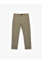 بنطلون قماش ضيق بأزرار وجيوب مصنوع من مزيج الفيسكون - 3