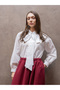 Poplin Shirt with White Lacing Detail - 2