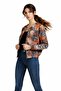 Women's Vintage-Inspired Earth-Toned Ethnic Patterned Bomber Jacket - 3
