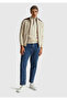 Men's Cream Wool Blend High Collar Half-Zip Knitwear with Elbow Patches - 5