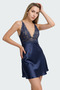 250 Navy Blue Color Satin Single Nightgown