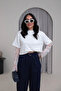 Ecru Lace-Detail Sleeve T-shirt - 1049 - 3