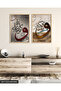 Hat Art 2 Pieces Wooden Framed Painting Act - 5