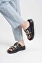 Women's black leather slippers tr17my04a - 6