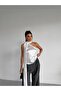 Women's White Satin Shawl Collar Neck Tie Asymmetrical Blouse Hzl26W-Fry123731 - 4