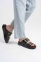 Women's black leather slippers tr17my04a - 5