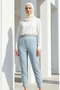 Elastic Waist Trousers 71125-03 Ice Blue - 2