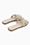 Rosali Genuine Leather Beige Women Slipper - 5