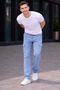 Men's Trendy Loose-Fit Casual Cargo B.Blue Baggy Pants - 3