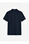 Navy Blue Polo Collar Combed Cotton Men's T-Shirt - 6