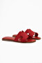 Rosali Genuine Leather Red Women's Slipper - 4