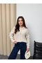 Pearl Detailed Hair Knit Women's Sweater - 4