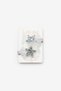 Silver Tulle Detailed Star Figured 2-Piece Girls' Clip Buckle