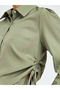 Women Ruched Shirt and Maxi Skirt Modest Set - 5