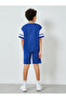 Boys Navy Blue Football Graphic T-Shirt and Shorts Set - 5