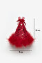Red Bow Detailed Sequined Girls' Clip-On Birthday Crown - 4