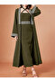Dark Green Embroidered Abaya with Dress Modest Set