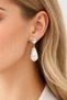 Gold Drop Pearl Detailed Zircon Stone 316L Steel Earrings - 2