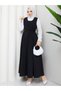 Button Detailed Pleated Jile Hijab Dress Rc6032 - 4