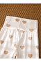 Girls White Heart Print T-Shirt and Pyjama Set - 6