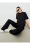 Black Short Sleeve T-Shirt and Leggings Co-Ords