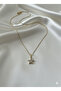 3S Zircon Stone Gold Steel Minimal Star Necklace - 3
