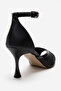 Women's Ankle Strap Heeled Evening Dress Shoes Zy 4153 Black - 4