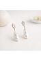 Gold Drop Pearl Detailed Zircon Stone 316L Steel Earrings