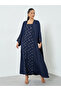 Navy Blue Embellished Abaya and Dress Set