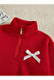 Children's New Bow Printed 100% Cotton Long Sleeve Half Zipper Sweatshirt-Sweatpants (3-12 Years) - 3