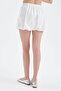 Women's Balloon Fit Lined Shorts with Elastic Back Belt Design - 2