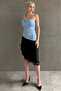 Blue Degaje Collar Scarf Stylish Women's Blouse Mg2650 - 6