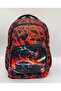 Boy's Primary School Bag Waterproof Fabric 3-Piece Set Primary School Bag Set Black Red - 4