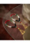 2-Piece Palestine Flag Design Handmade Gold Imame Rosary with Crystal Stones 33 Pieces A300045-02