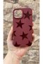 Burgundy Star Silicone Shock-Absorbing Classic Protected Rubber Case Compatible with iPhone 14 Plus and 15 Plus - 2