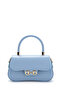 Women's Baby Blue Covered Baguette Model Hand and Shoulder Bag
