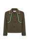 Khaki Organic Mercerized Cotton Knitwear Jacket - 6