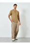 Men Beige Baggy Fit Trousers - 2